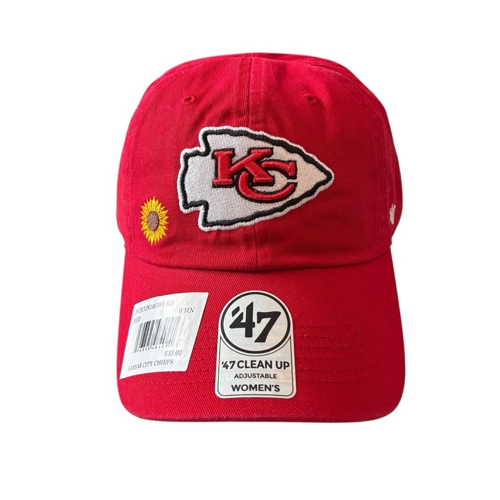 Kansas City Chiefs 47 Womens Confetti Icon Clean Up Adjustable Hat Red - Picture 4 of 9